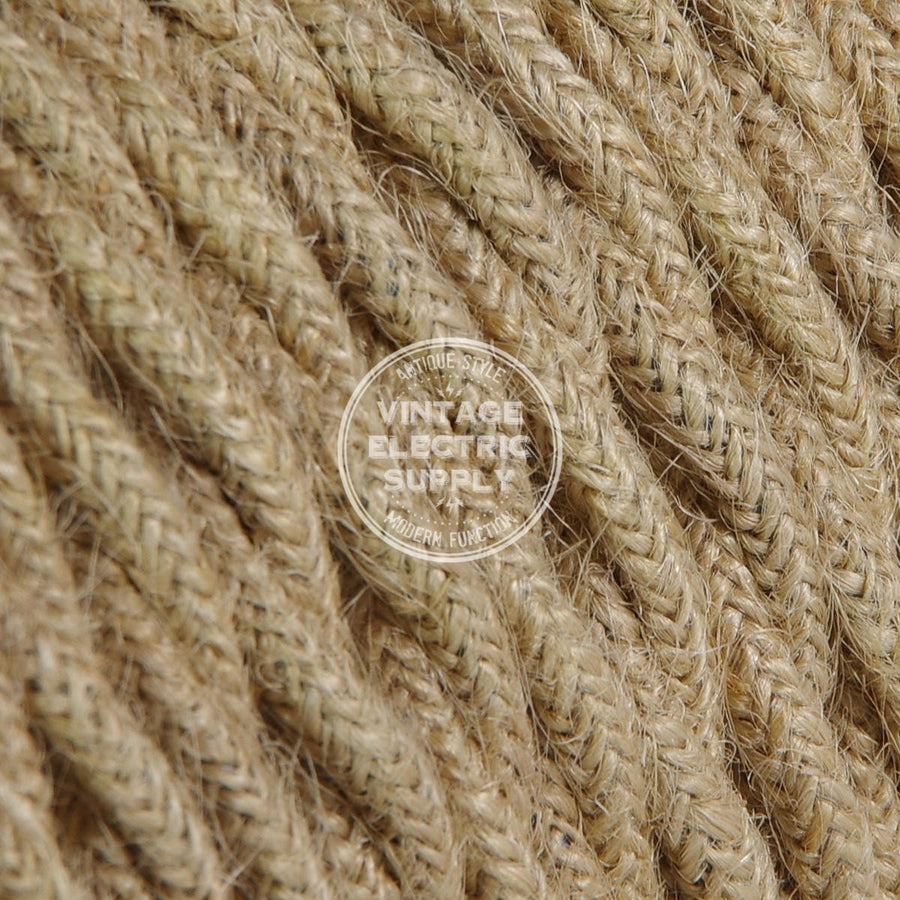 Natural Jute Twisted Heavy Gauge Cable 15/3 - Vintage Electric Supply