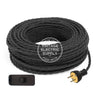 Black Raw Yarn Twisted Re-Wire Kit with Switch - Vintage Electric Supply