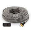 Canvas & Black Zigzag Linen Re-Wire Kit with Switch - Vintage Electric Supply