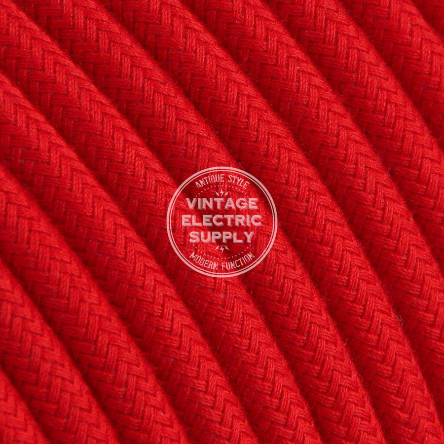 Red Cotton Electric Cable 18/3 - Vintage Electric Supply