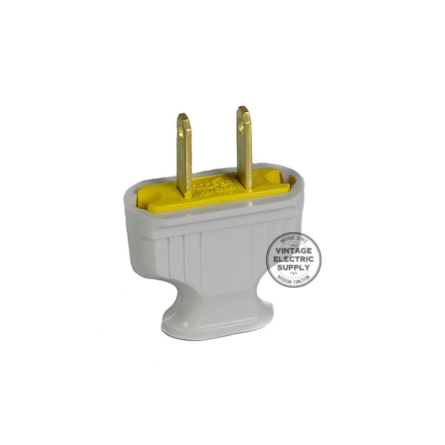 White Flat Plug - Vintage Electric Supply