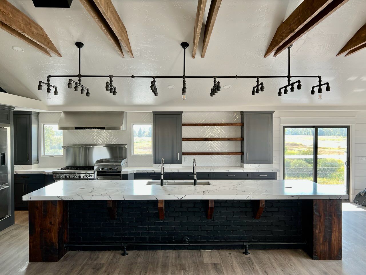 Grand Ladder Industrial Steel Pipe Chandelier - Vintage Electric Supply