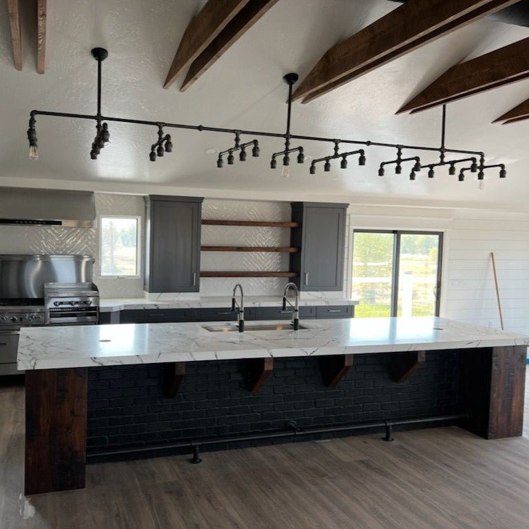 Grand Ladder Industrial Steel Pipe Chandelier - Vintage Electric Supply