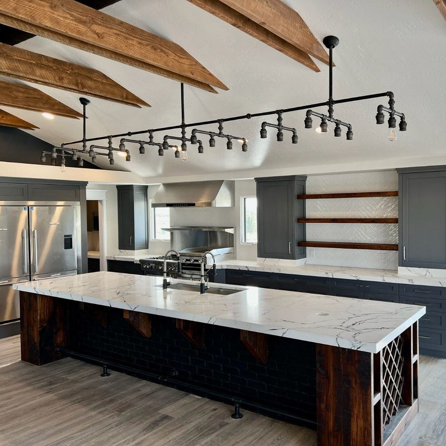 Grand Ladder Industrial Steel Pipe Chandelier - Vintage Electric Supply