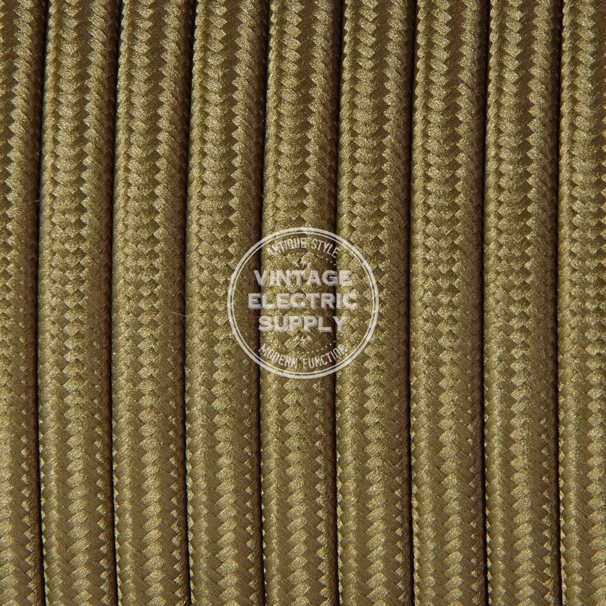 Light Brown 18/3 Round Rayon Electric Cable - Vintage Electric Supply