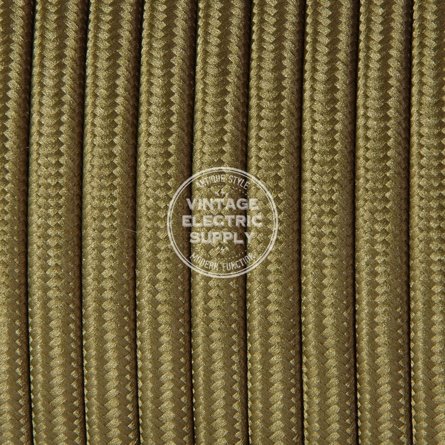 Light Brown 18/3 Round Rayon Electric Cable - Vintage Electric Supply