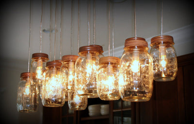 14 Light Mason Jar Chandelier - Vintage Electric Supply