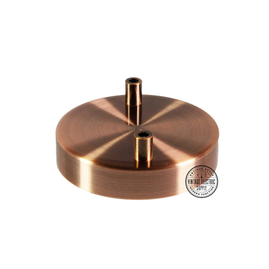 2 Hole Deluxe Canopy - Aged Copper - Vintage Electric Supply