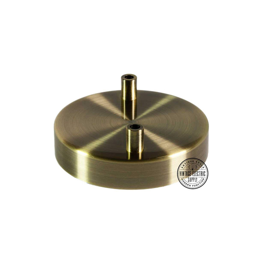 2 Hole Deluxe Canopy - Antique Brass - Vintage Electric Supply