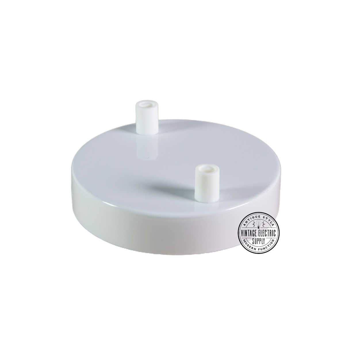2 Hole Deluxe Canopy - White - Vintage Electric Supply