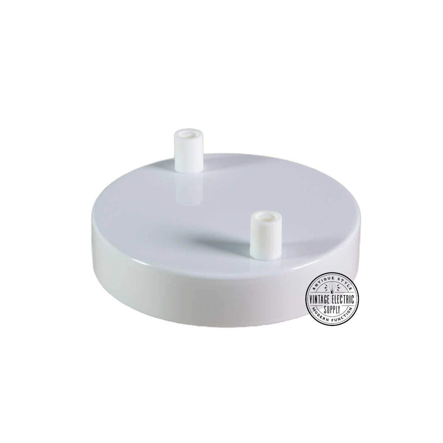 2 Hole Deluxe Canopy - White - Vintage Electric Supply