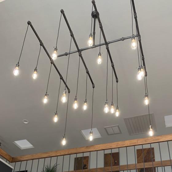 20 Light XL Industrial Steel Chandelier - 56" x 56" Square - Vintage Electric Supply