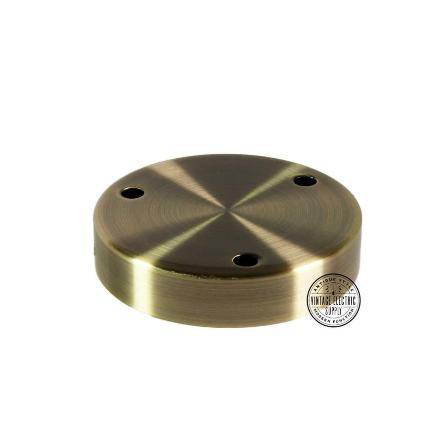 3 Hole Canopy - Antique Brass - Vintage Electric Supply