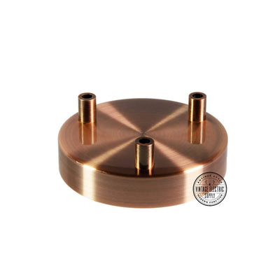 3 Hole Deluxe Canopy - Aged Copper - Vintage Electric Supply