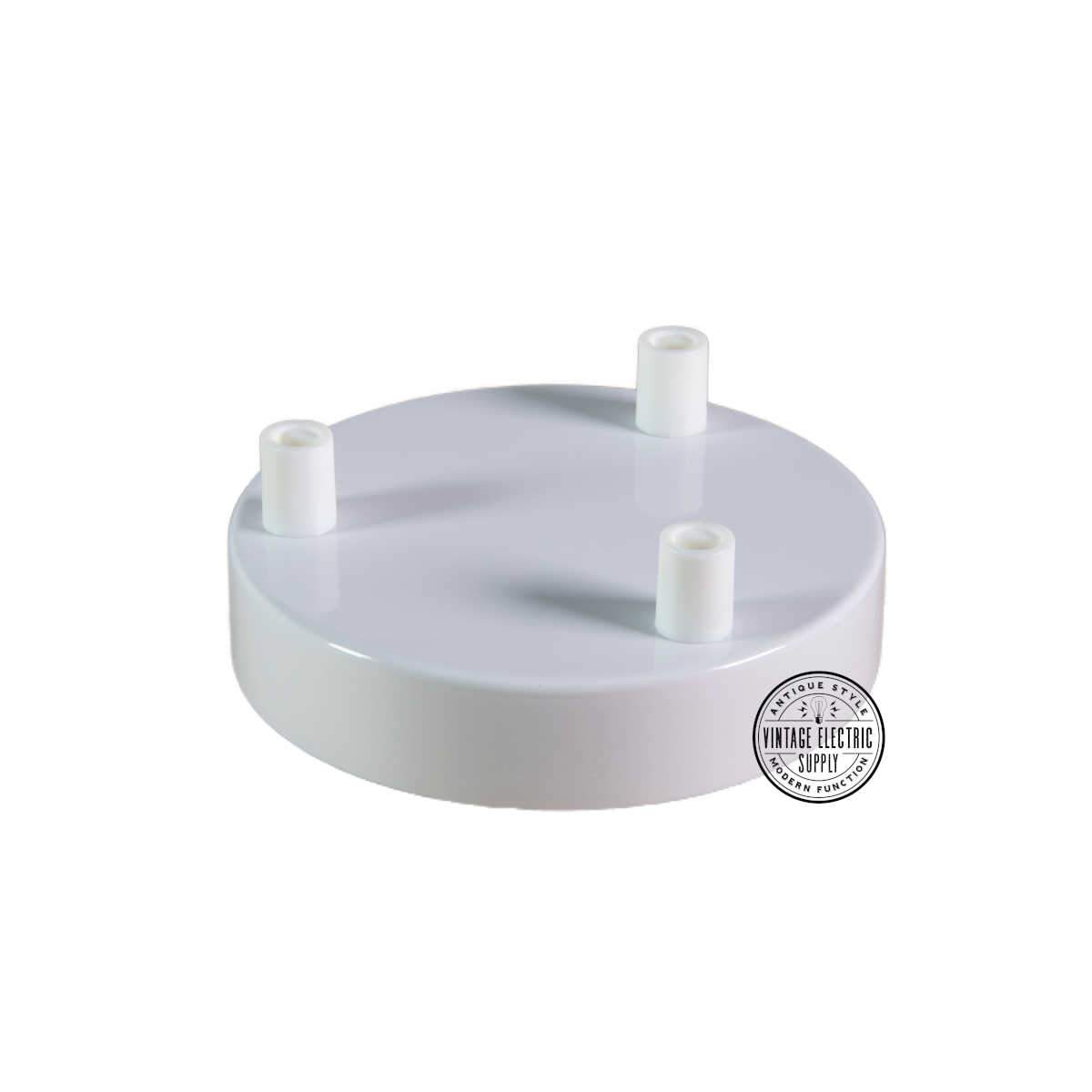 3 Hole Deluxe Canopy - White - Vintage Electric Supply
