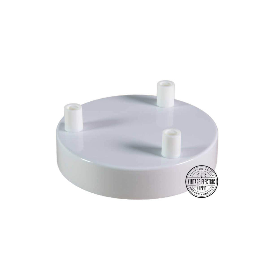 3 Hole Deluxe Canopy - White - Vintage Electric Supply