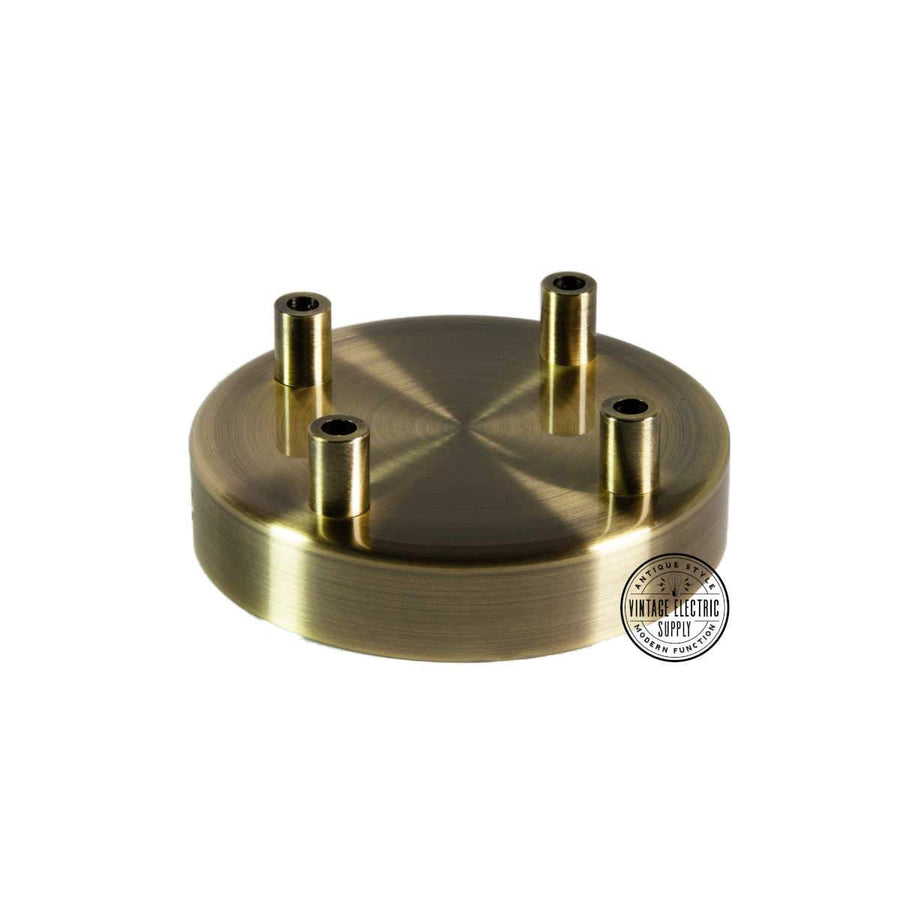 4 Hole Deluxe Canopy - Antique Brass - Vintage Electric Supply