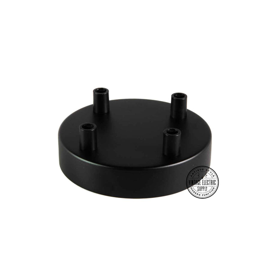 4 Hole Deluxe Canopy - Black - Vintage Electric Supply