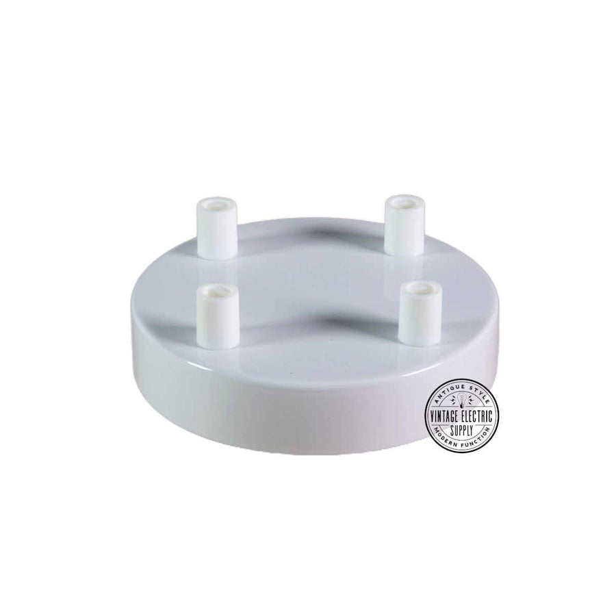 4 Hole Deluxe Canopy - White - Vintage Electric Supply