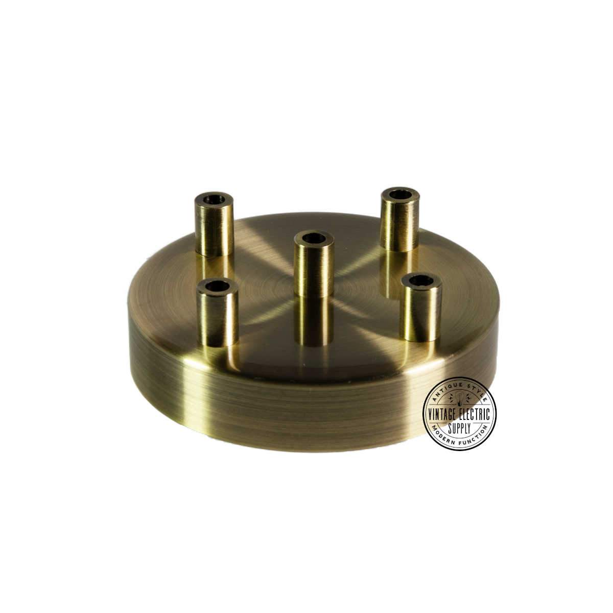 5 Hole Deluxe Canopy - Antique Brass - Vintage Electric Supply