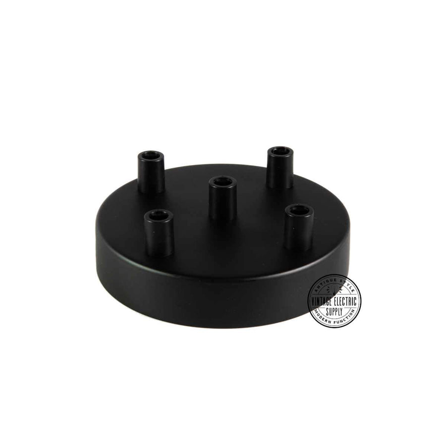 5 Hole Deluxe Canopy - Black - Vintage Electric Supply