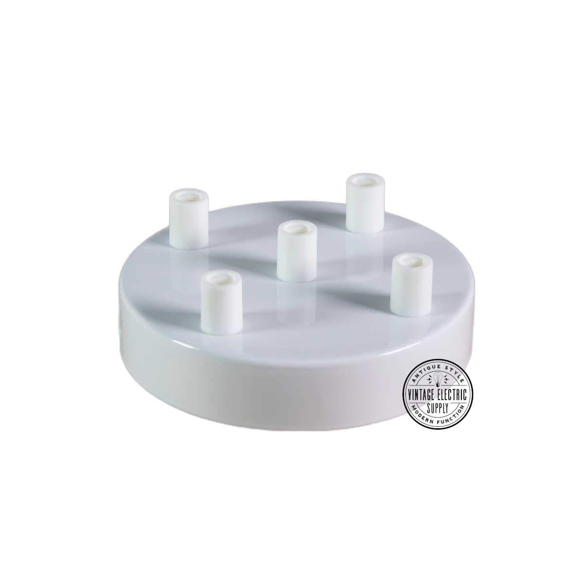 5 Hole Deluxe Canopy - White - Vintage Electric Supply