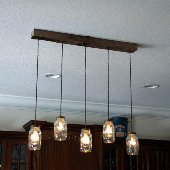 5 Light Mason Jar Chandelier - Vintage Electric Supply