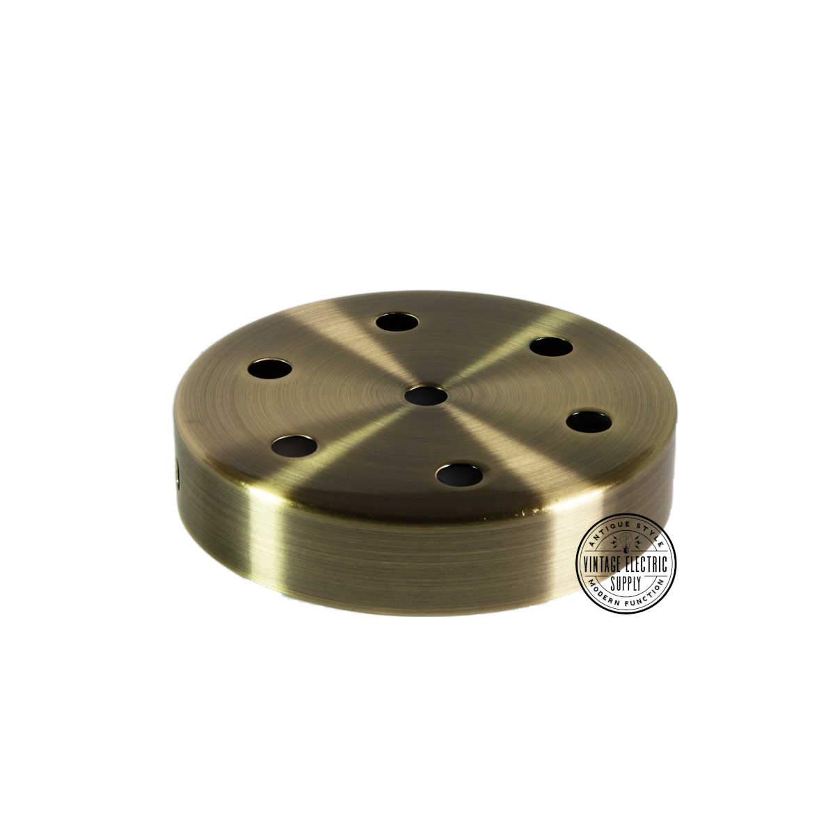 7 Hole Canopy - Antique Brass - Vintage Electric Supply