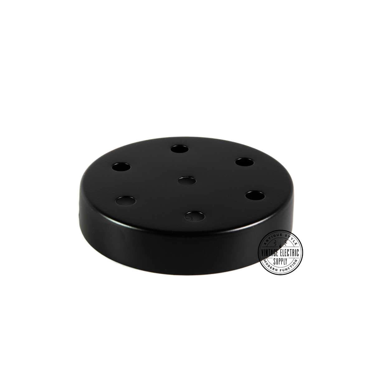 7 Hole Canopy - Black - Vintage Electric Supply