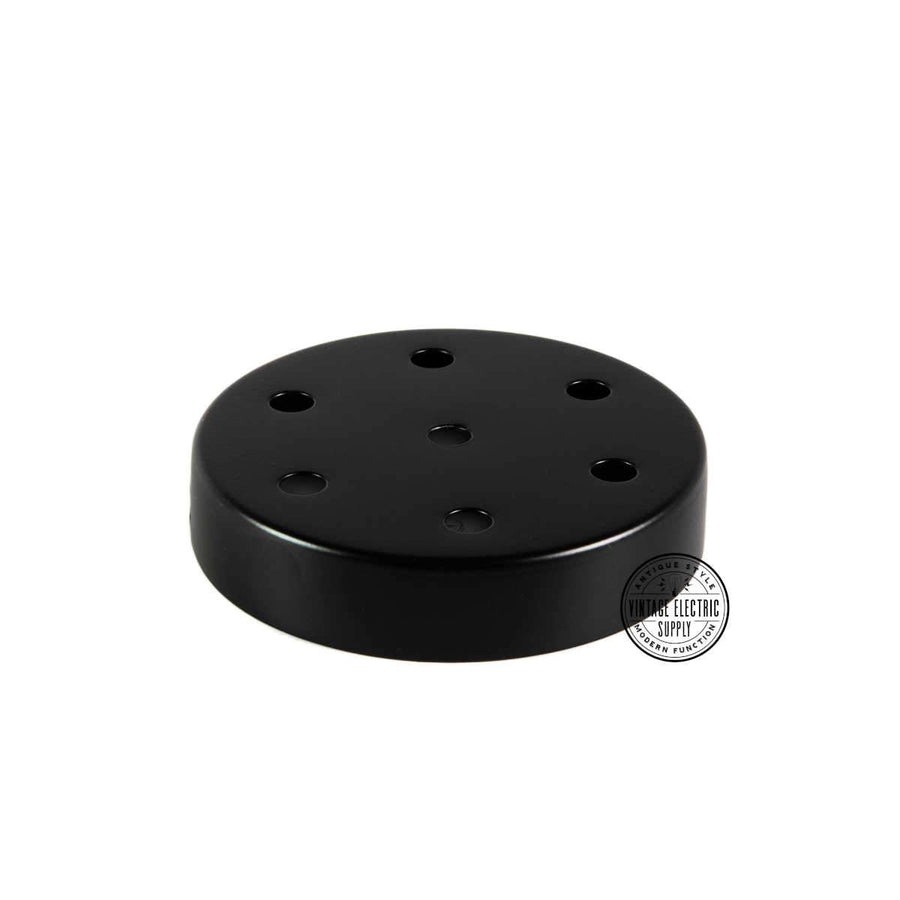 7 Hole Canopy - Black - Vintage Electric Supply