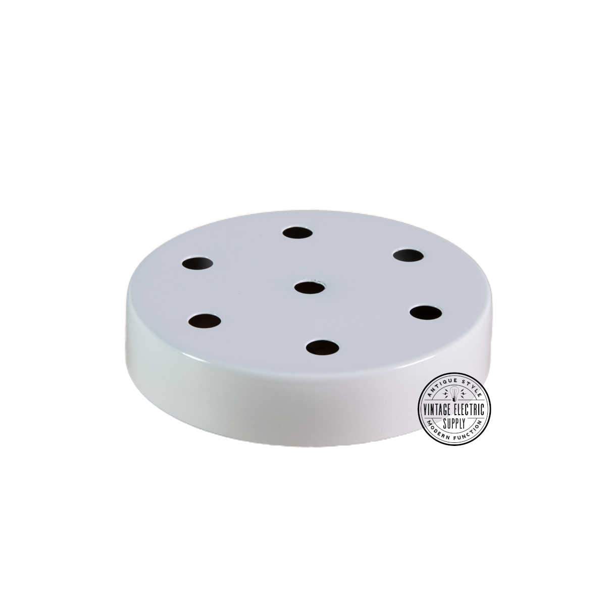 7 Hole Canopy - White - Vintage Electric Supply
