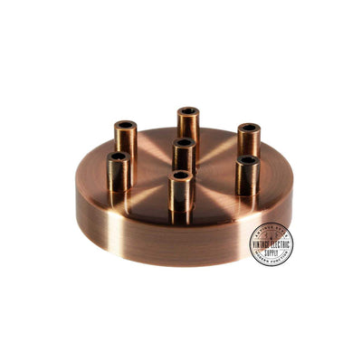 7 Hole Deluxe Canopy - Aged Copper - Vintage Electric Supply