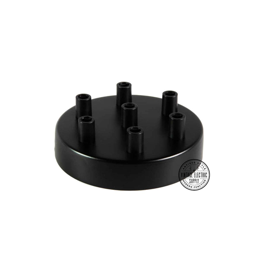 7 Hole Deluxe Canopy - Black - Vintage Electric Supply