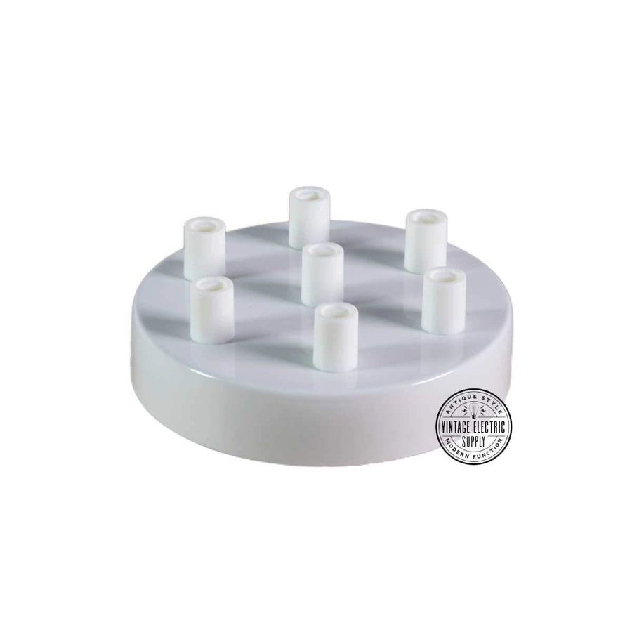 7 Hole Deluxe Canopy - White - Vintage Electric Supply