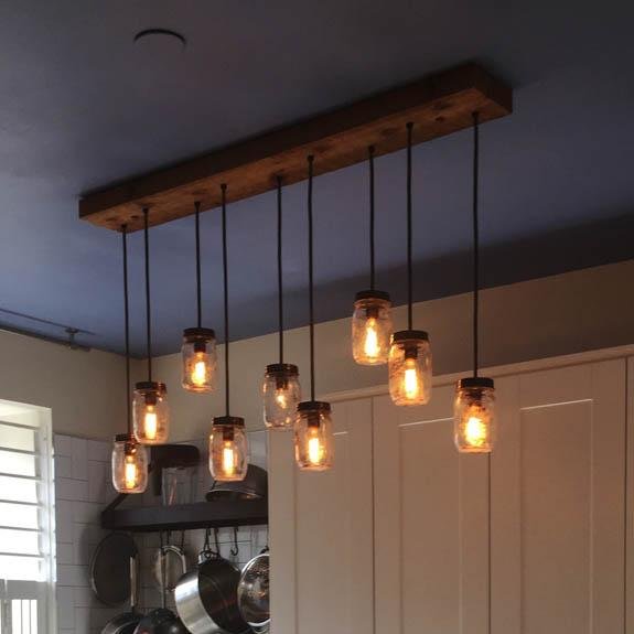9 Light Mason Jar Chandelier - Vintage Electric Supply
