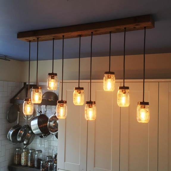 9 Light Mason Jar Chandelier - Vintage Electric Supply