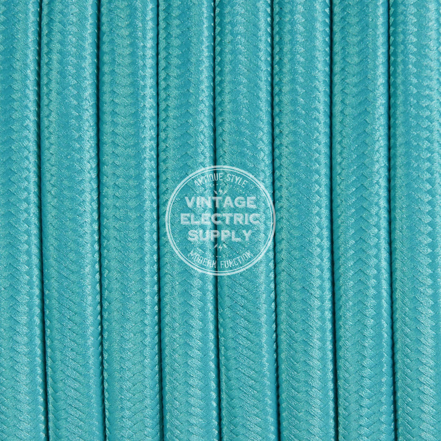 Teal Parallel Rayon Electric Cable  - Vintage Electric Supply