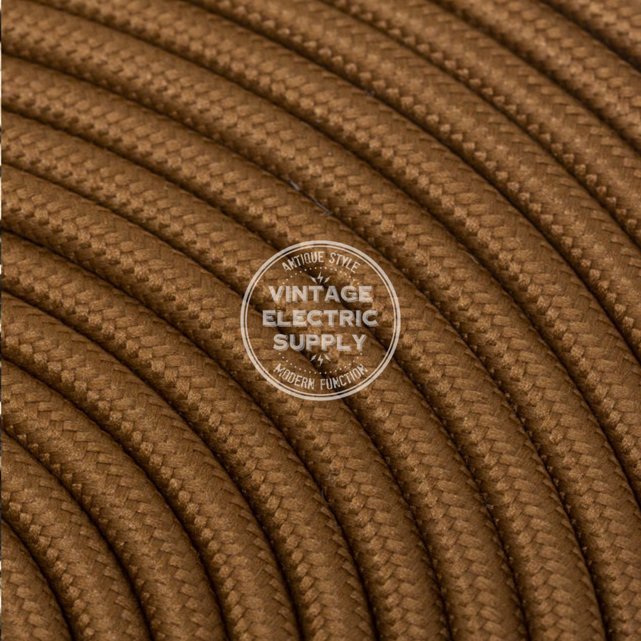 Leather Raw Yarn Electric Cable  - Vintage Electric Supply