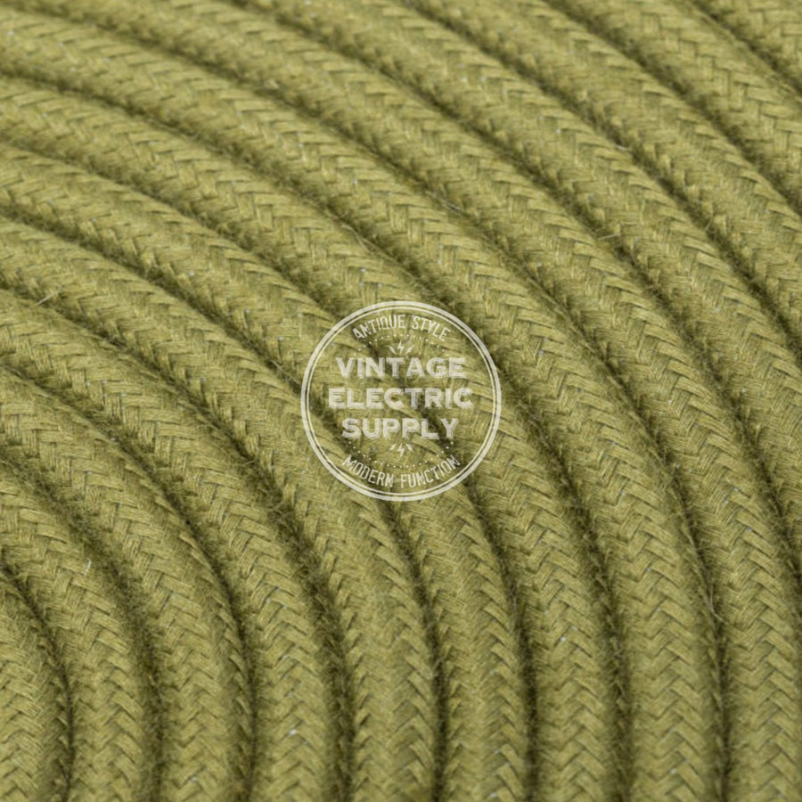 Olive Raw Yarn Electric Cable  - Vintage Electric Supply