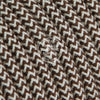 Ivory & Brown Zigzag Cotton Electric Cable  - Vintage Electric Supply