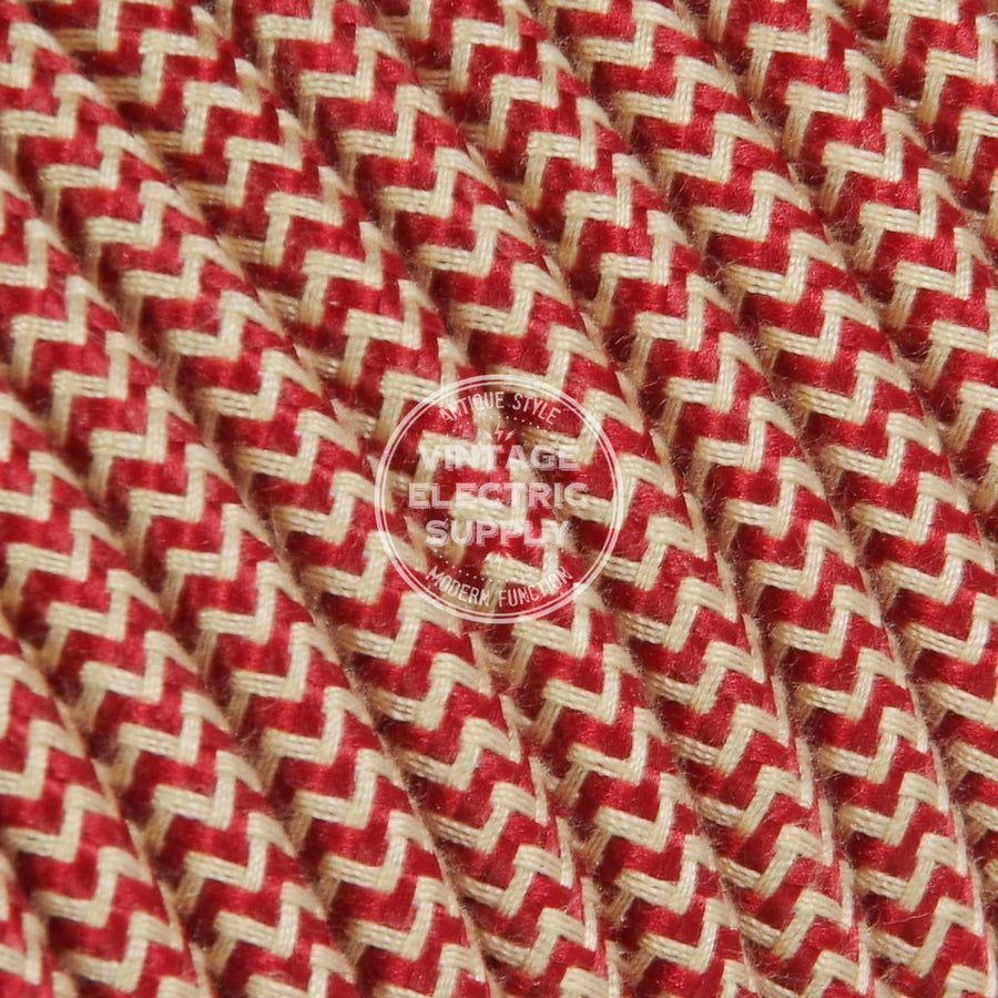 Ivory Cherry Cotton Heavy Gauge Cable 15/3 - Vintage Electric Supply