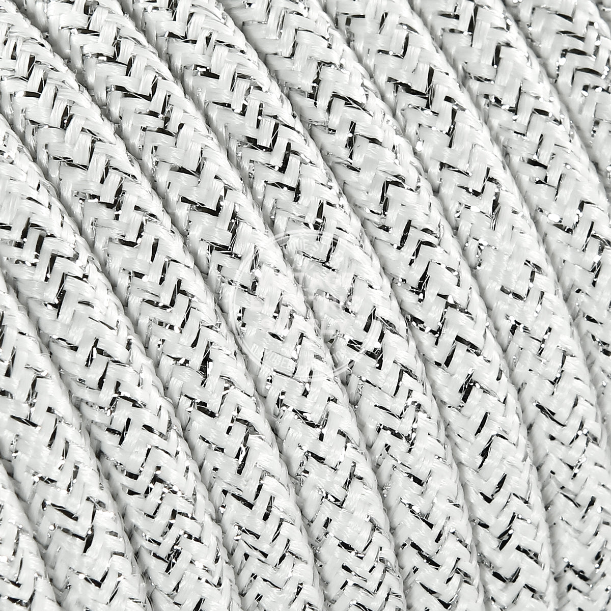 White Glitter Electric Cable  - Vintage Electric Supply