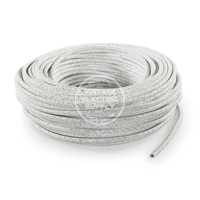 White Glitter Electric Cable  - Vintage Electric Supply