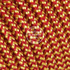 Red & Gold Zigzag Rayon Electric Cable  - Vintage Electric Supply