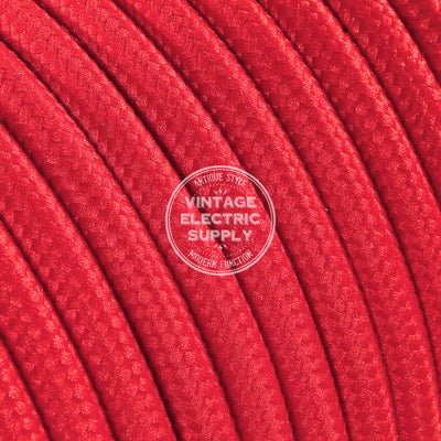 Red Rayon Electric Cable - Vintage Electric Supply