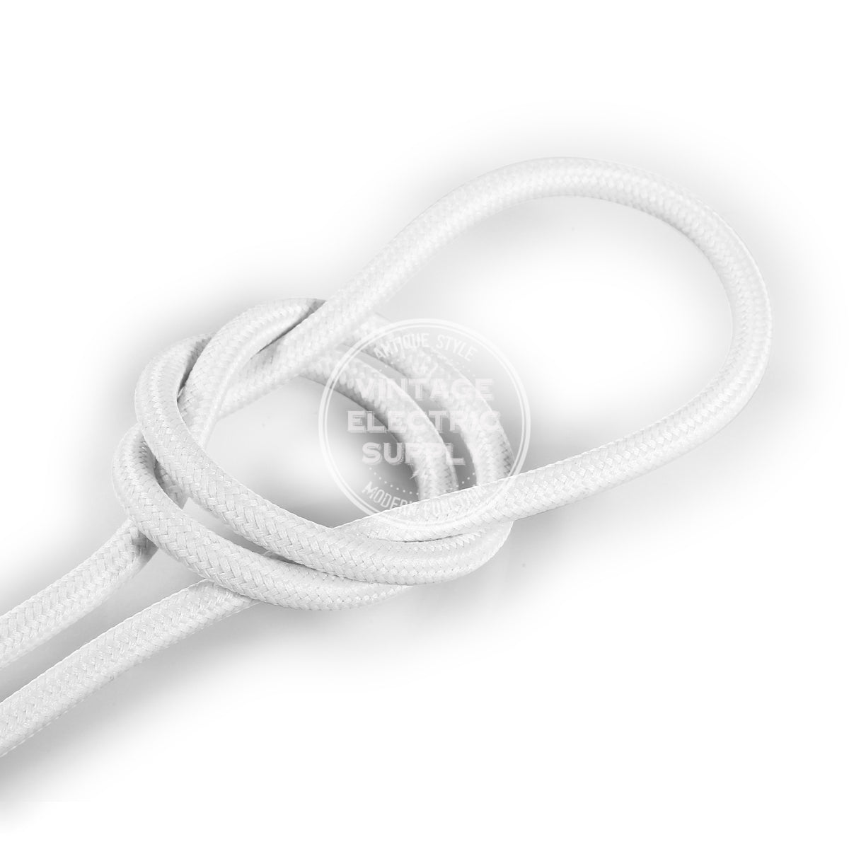 White Rayon Electric Cable  - Vintage Electric Supply