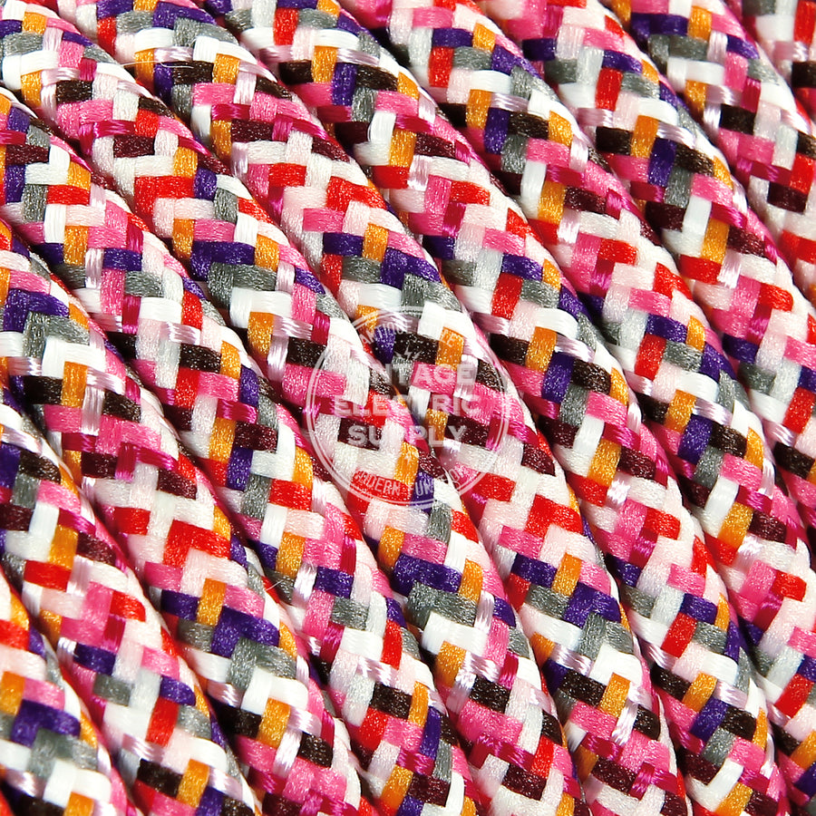 Tutti Fruitti Rayon Electric Cable  - Vintage Electric Supply