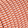 Orange & White Zigzag Rayon Electric Cable  - Vintage Electric Supply