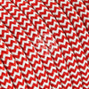 Red & White Zigzag Rayon Electric Cable  - Vintage Electric Supply