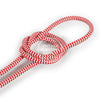 Red & White Zigzag Rayon Electric Cable  - Vintage Electric Supply